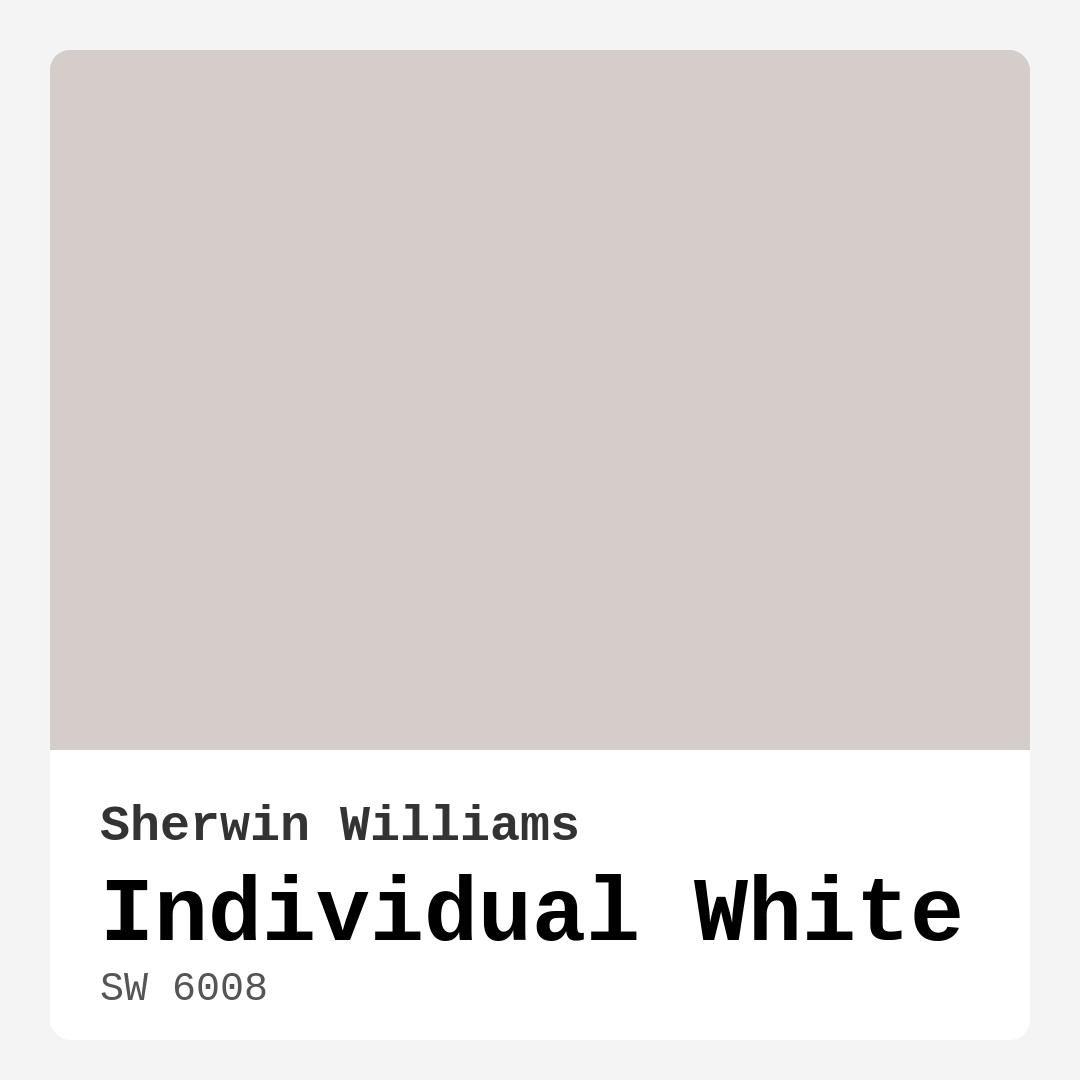 Individual White SW 6008 by Sherwin Williams