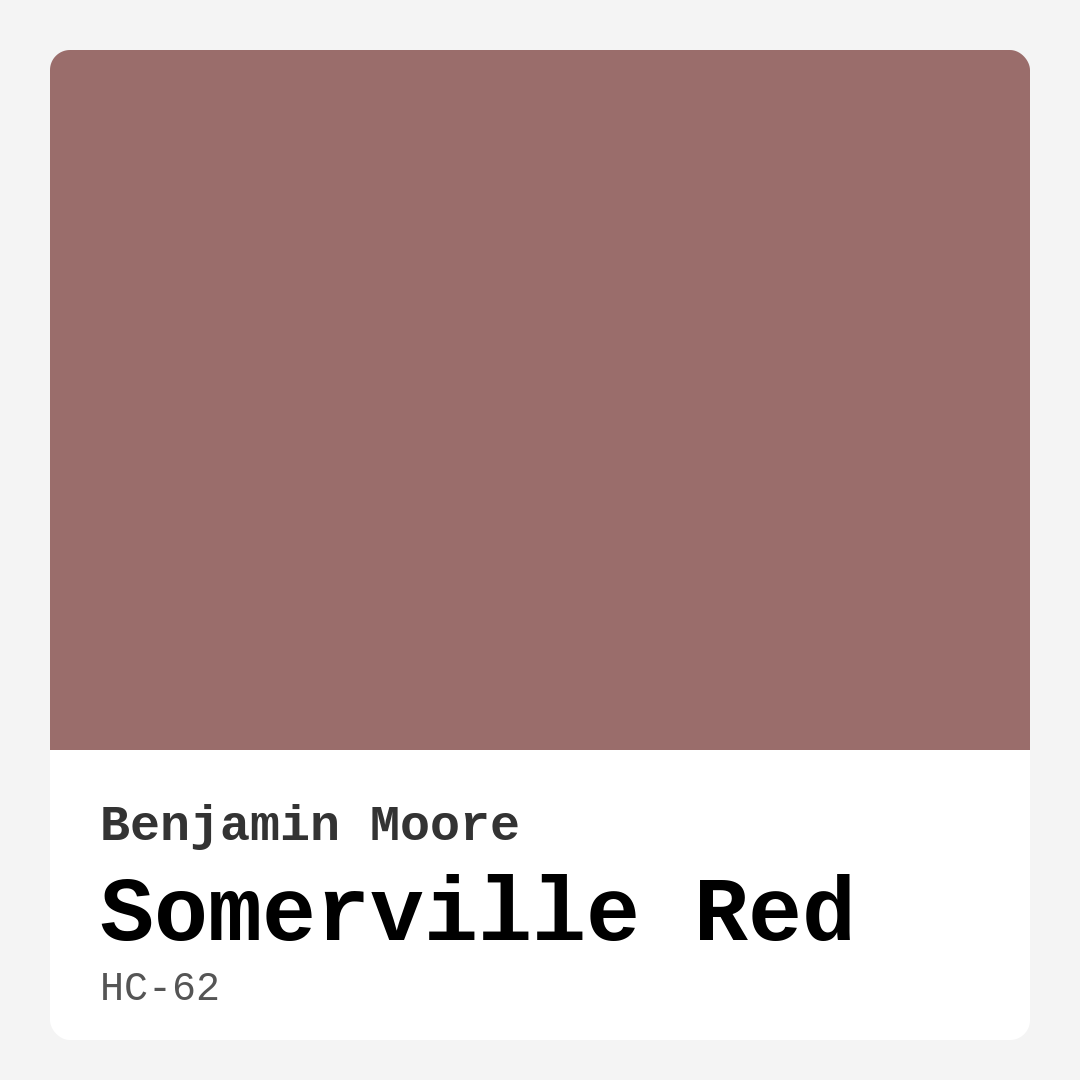 Somerville Red HC-62 by Benjamin Moore