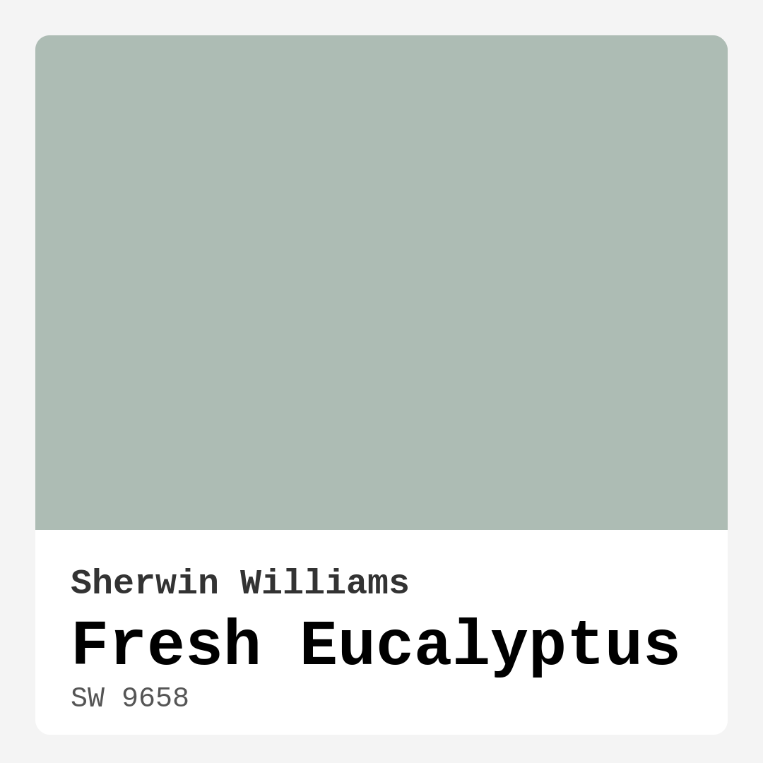 Sherwin Williams Fresh Eucalyptus SW 9658 Real Images