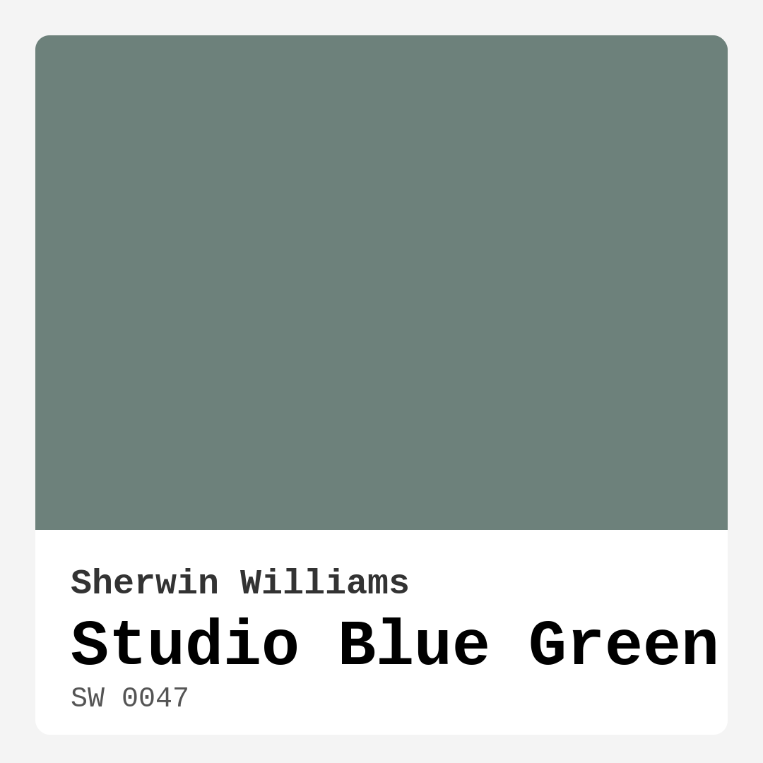 Studio Blue Green SW 0047 by Sherwin Williams