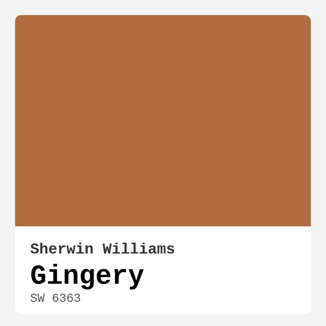 Gingery SW 6363 by Sherwin Williams