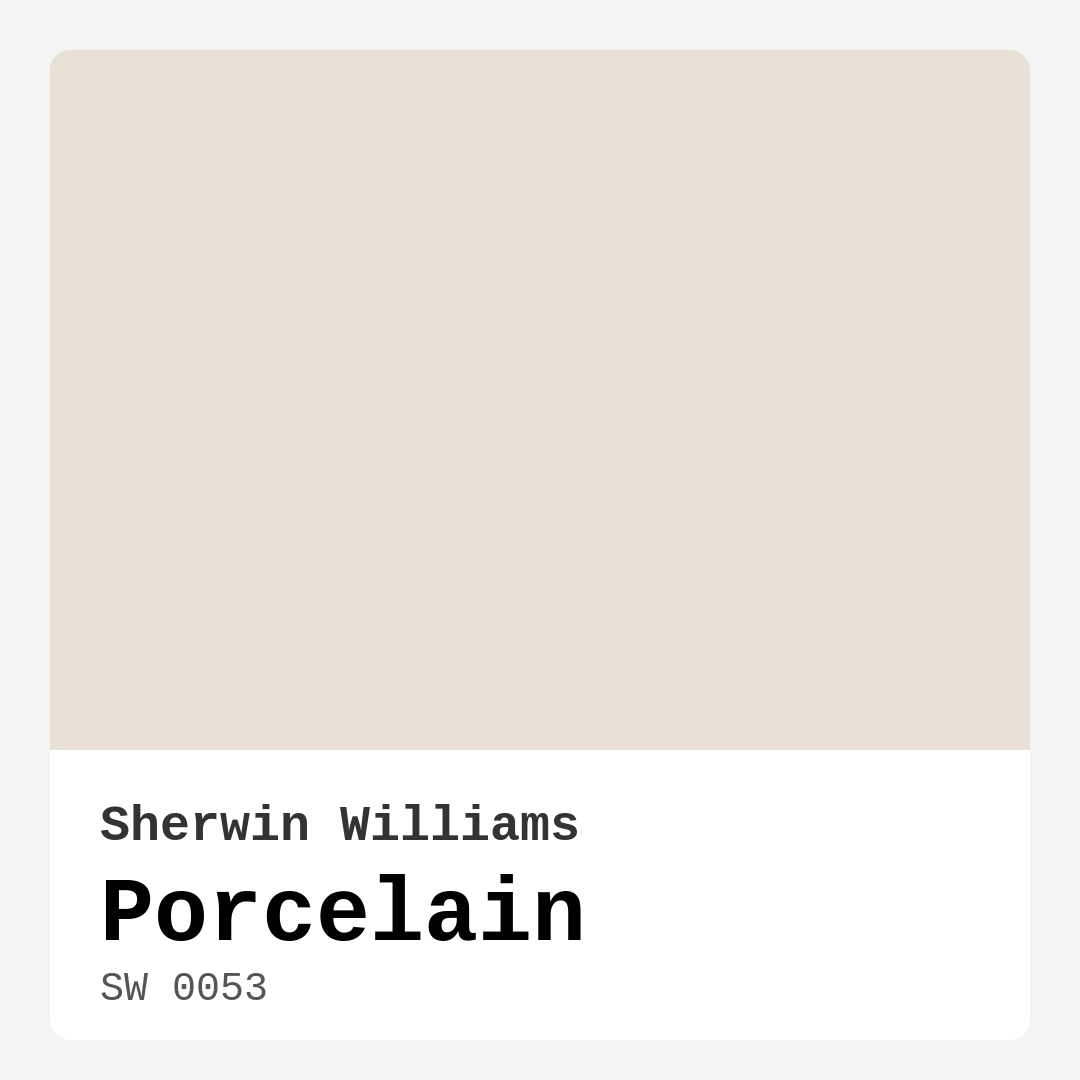 Sherwin Williams Porcelain SW 0053 Real Images