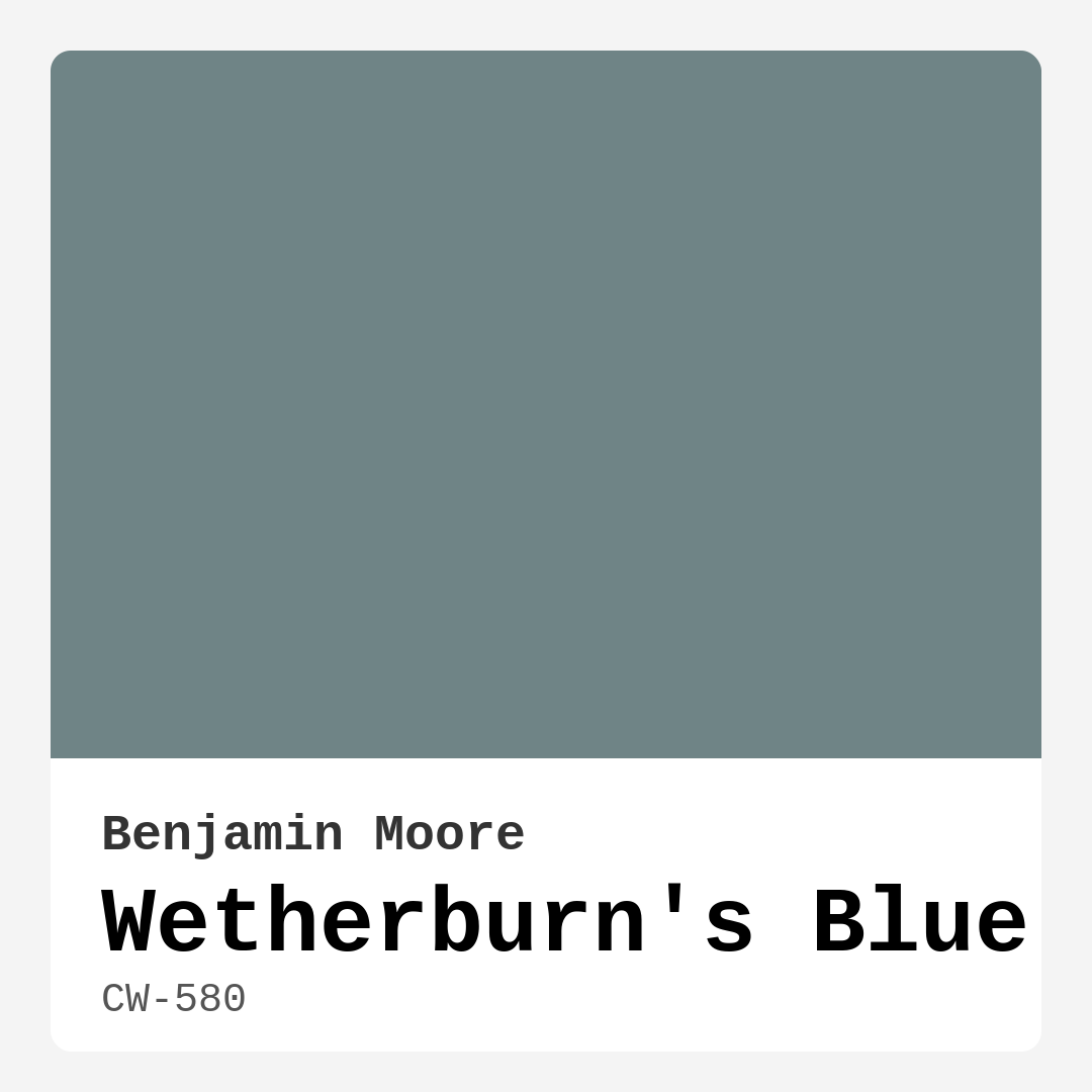 Wetherburn’s Blue CW-580 by Benjamin Moore