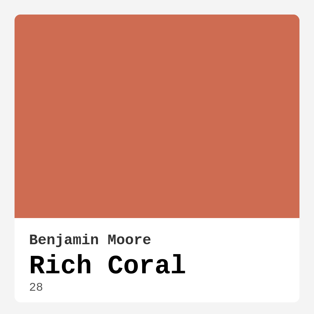 Rich Coral 28 by Benjamin Moore