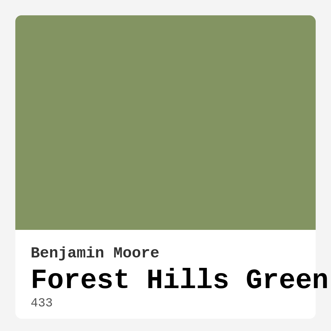 Benjamin Moore Forest Hills Green 433 Real Images