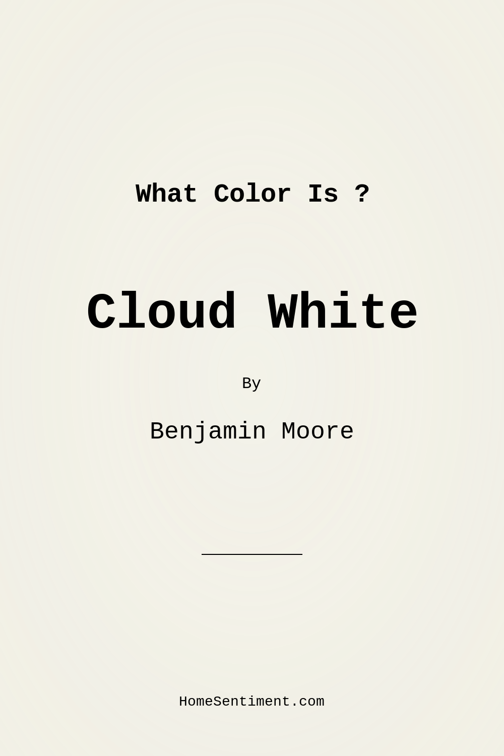 Cloud White OC-130 by Benjamin Moore