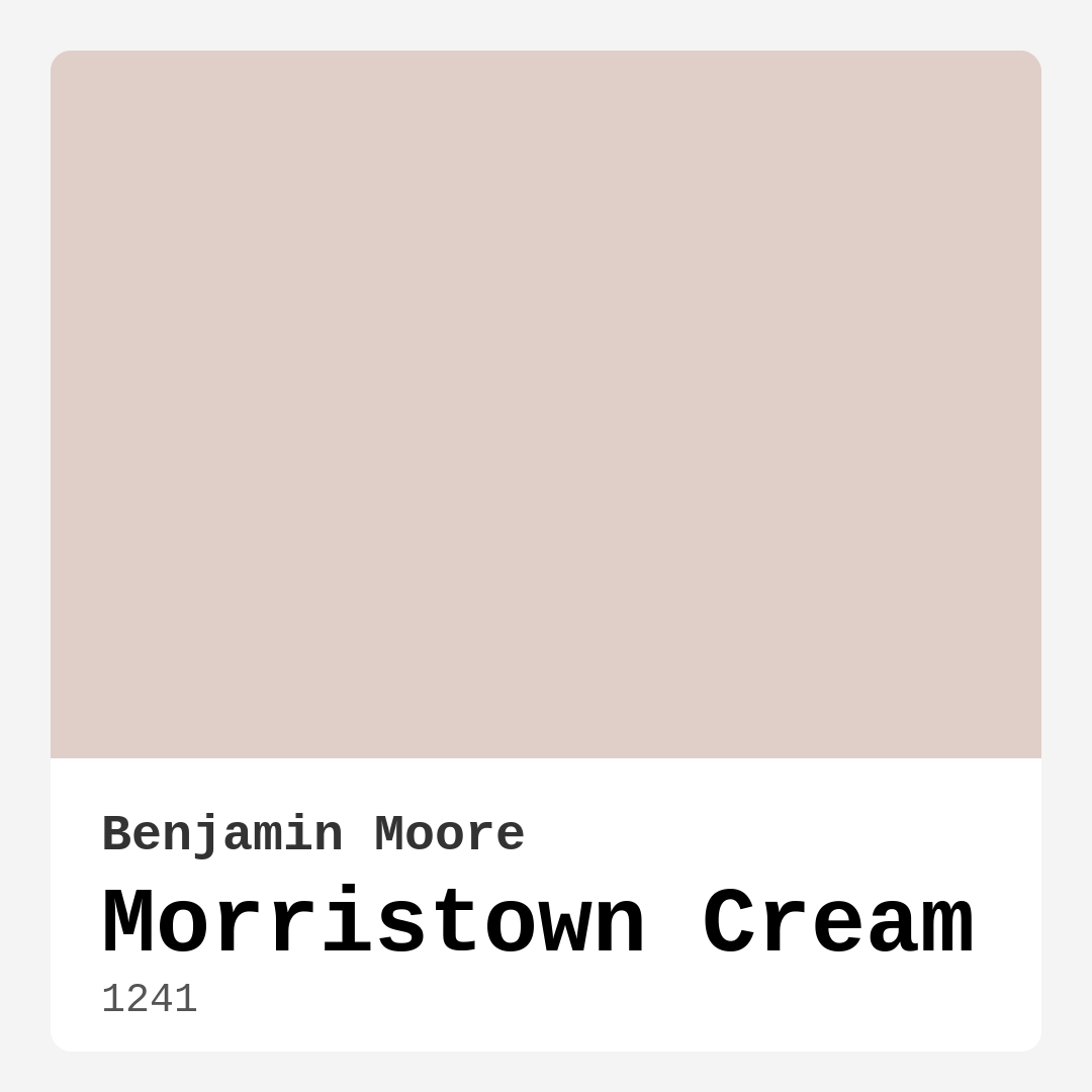 Morristown Cream 1241 by Benjamin Moore
