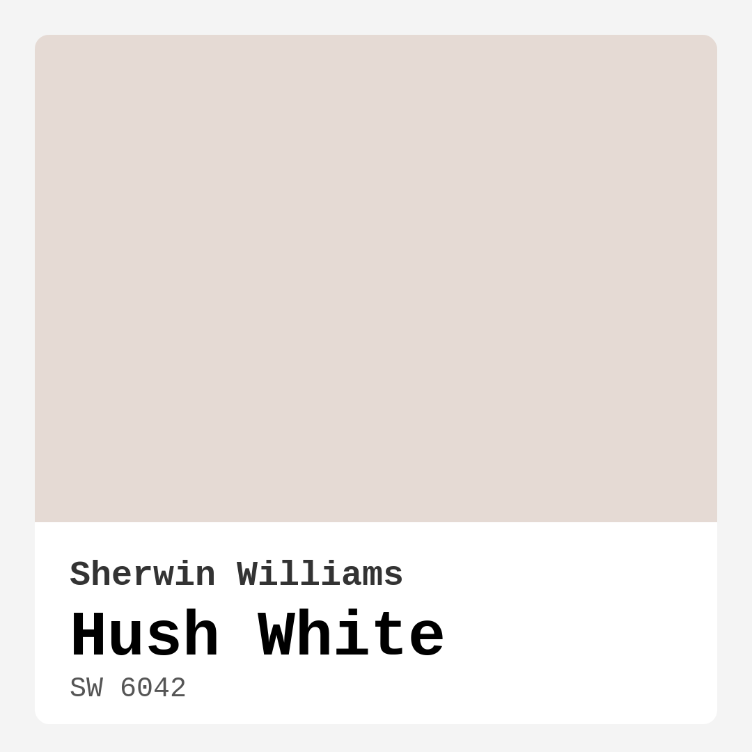 Hush White SW 6042 by Sherwin Williams