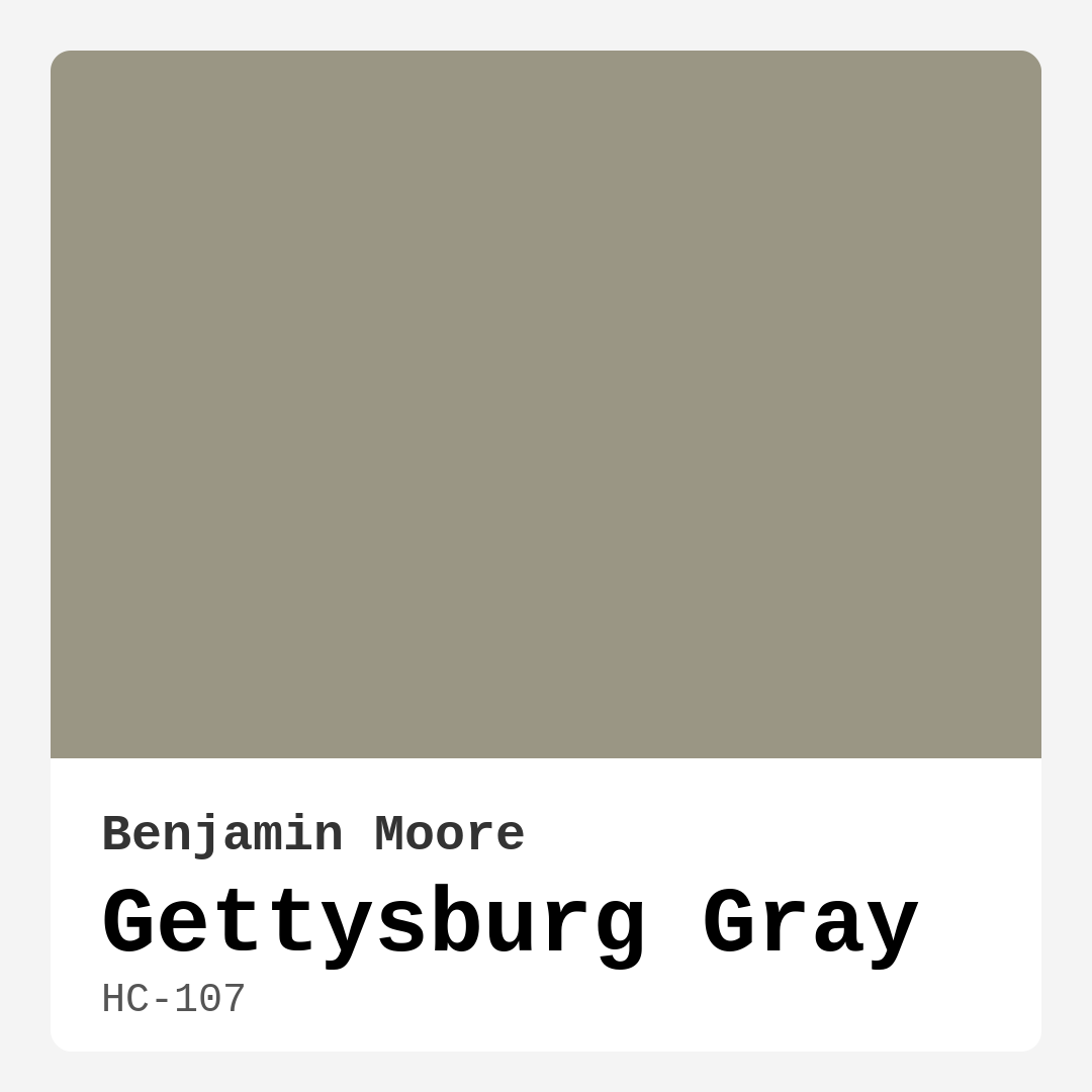 Gettysburg Gray HC-107 by Benjamin Moore