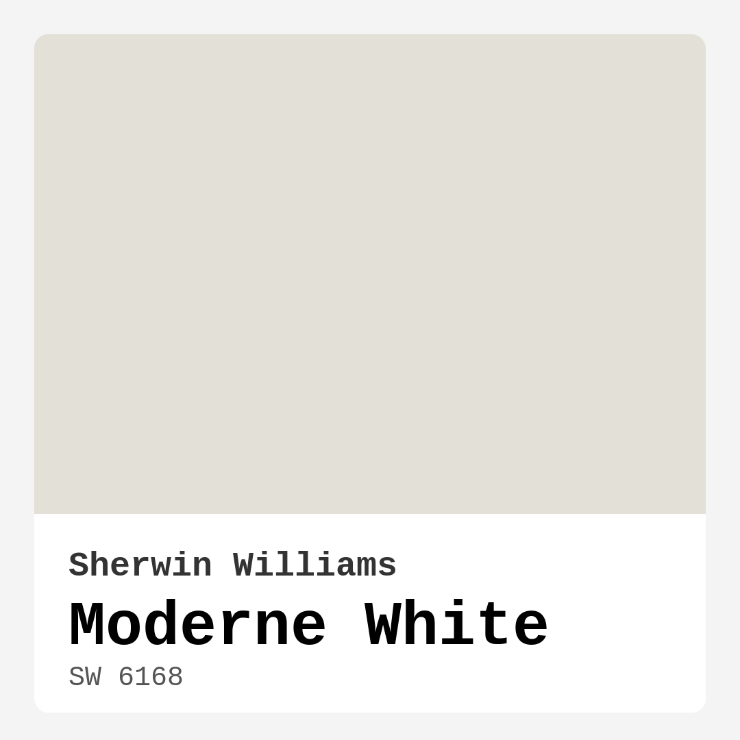 Moderne White SW 6168 by Sherwin Williams