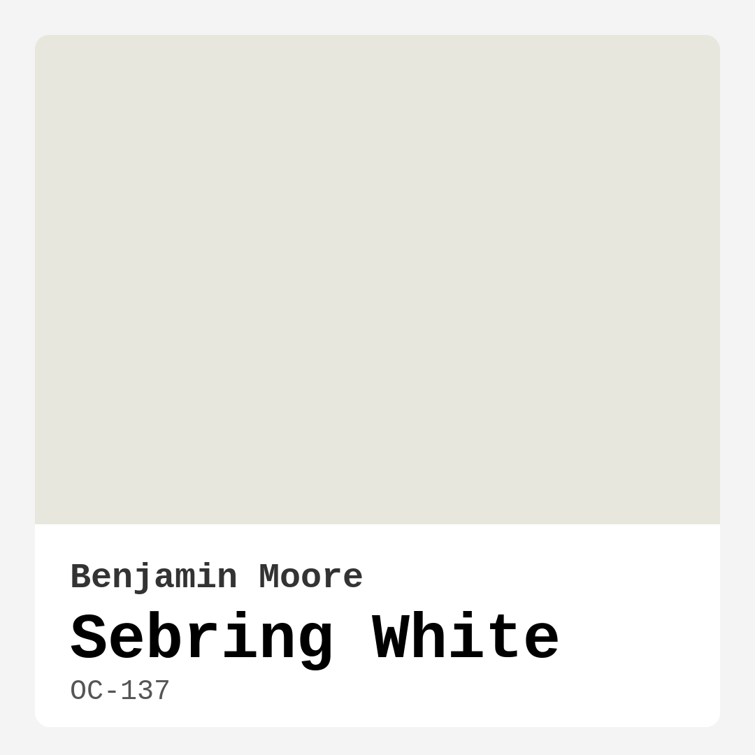 Sebring White OC-137 by Benjamin Moore