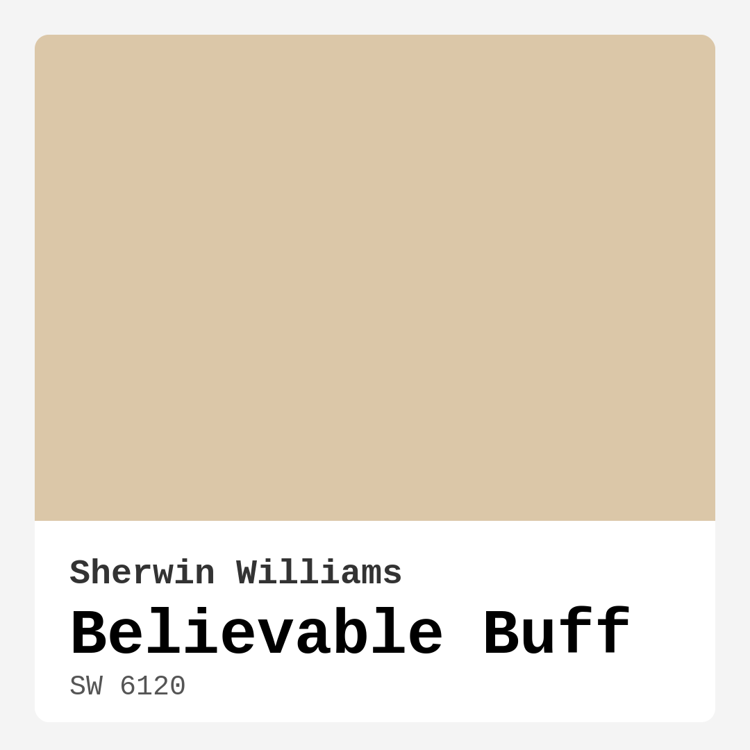 Believable Buff SW 6120 by Sherwin Williams