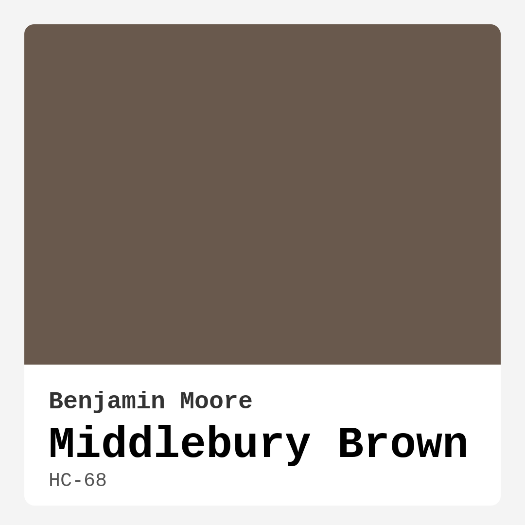 Middlebury Brown HC-68 by Benjamin Moore