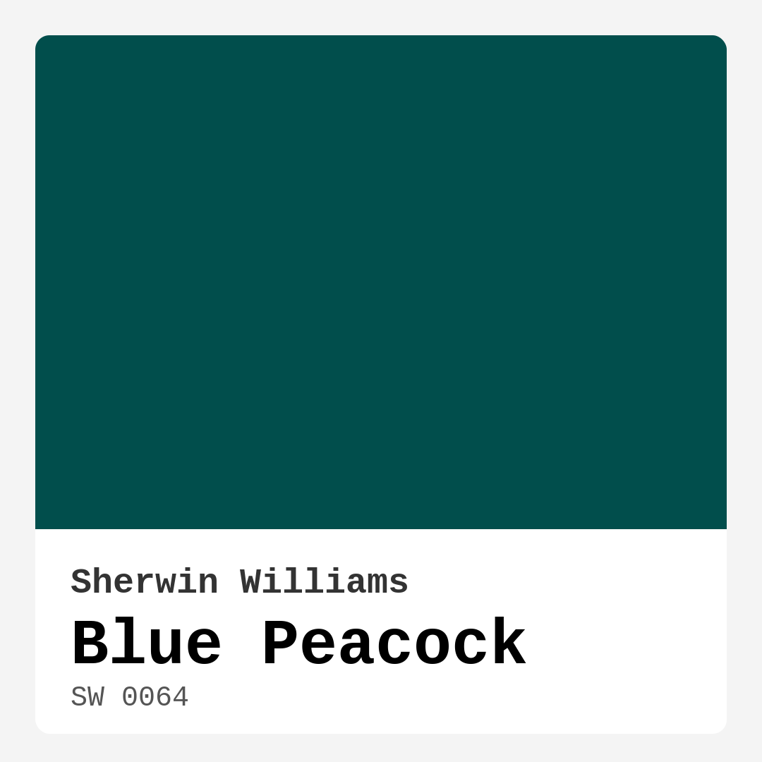 Blue Peacock SW 0064 by Sherwin Williams