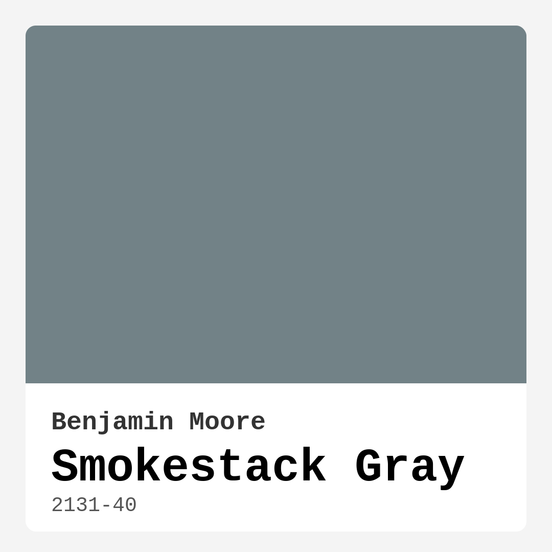 Benjamin Moore Smokestack Gray 2131-40 Real Images