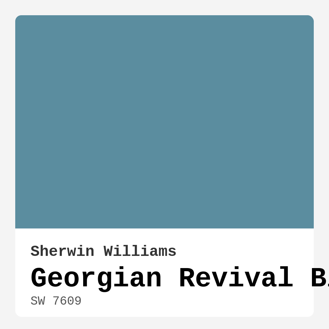 Georgian Revival Blue SW 7609 by Sherwin Williams