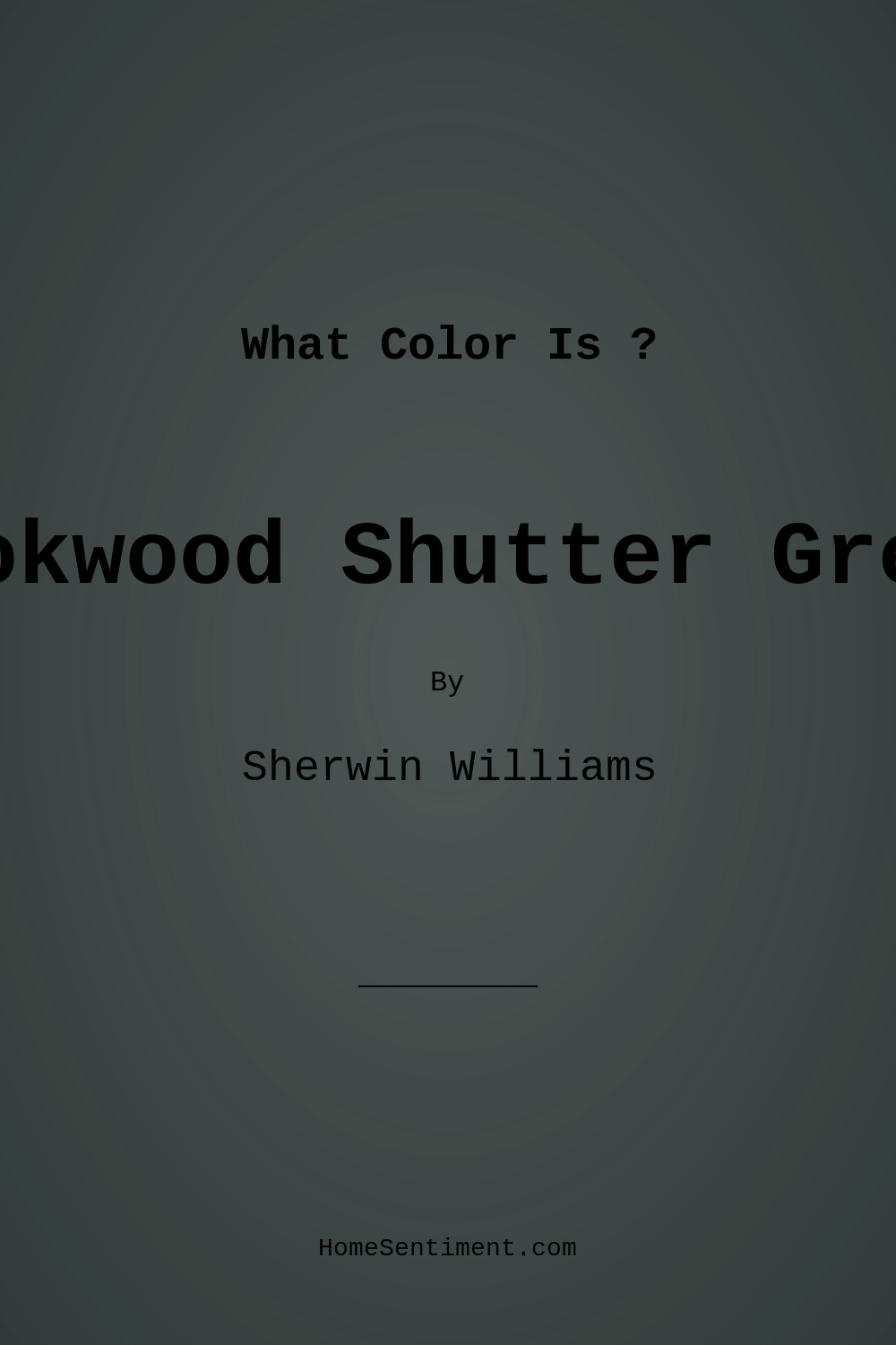 Rookwood Shutter Green SW 2809 by Sherwin Williams