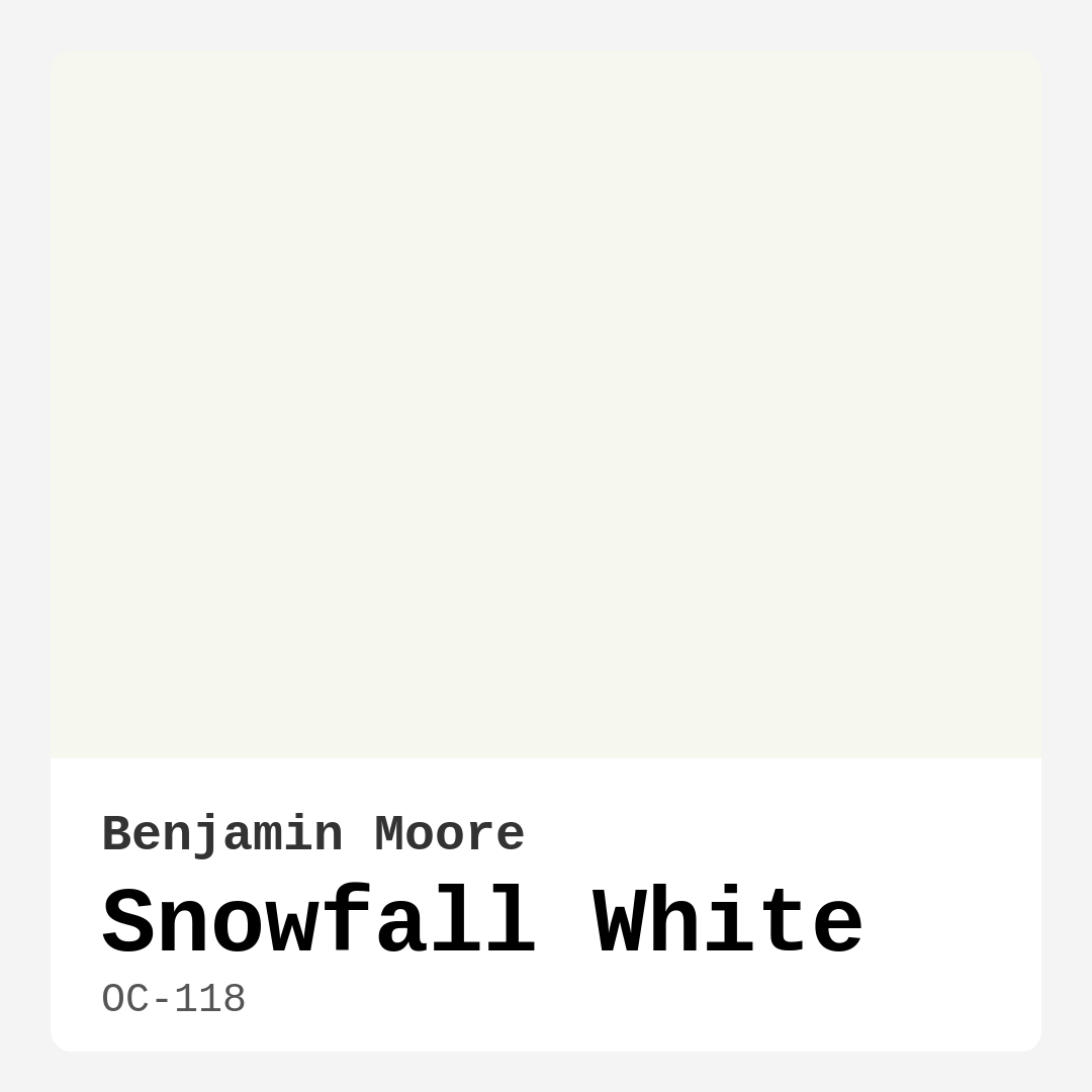 Snowfall White OC-118 by Benjamin Moore