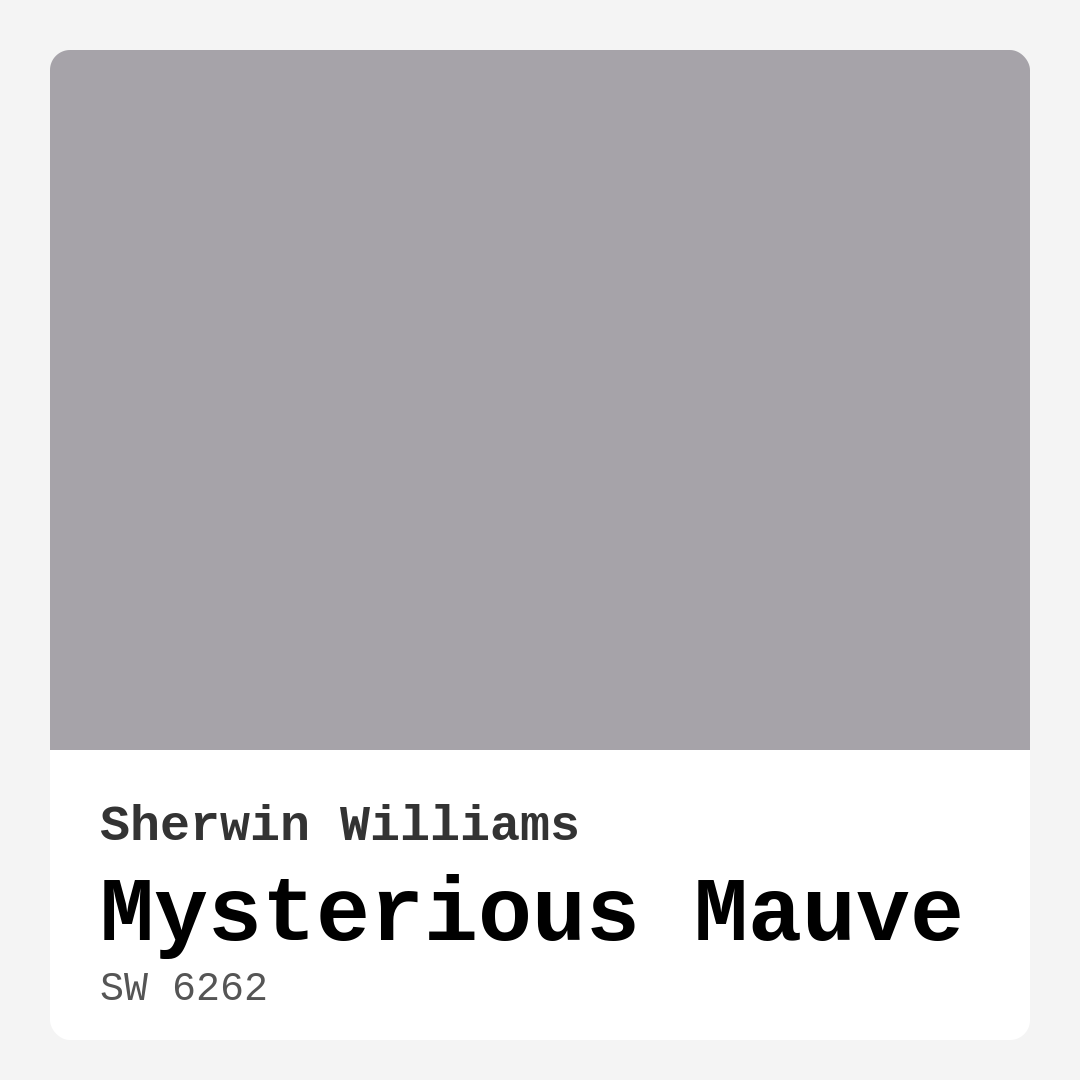 Mysterious Mauve SW 6262 by Sherwin Williams