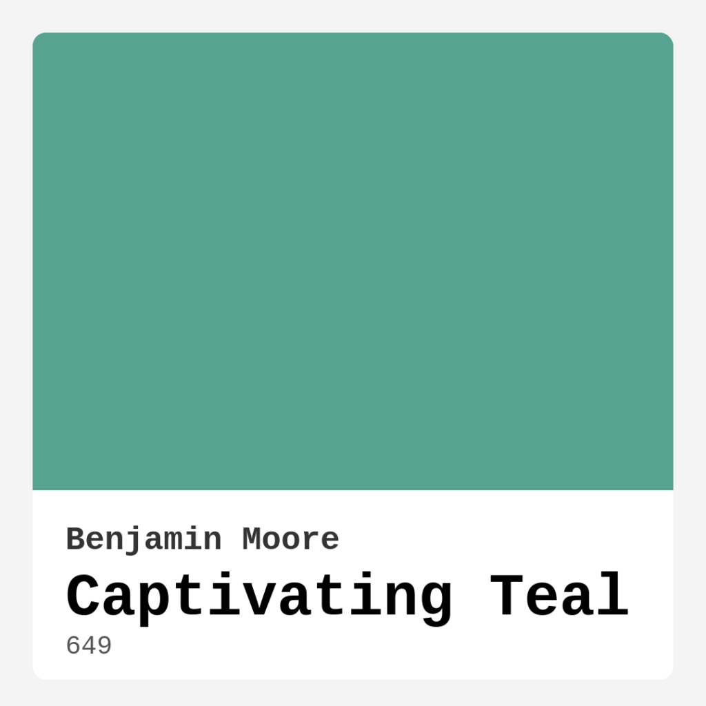 Captivating Teal 649 by Benjamin Moore