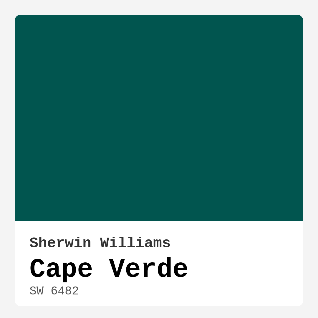 Cape Verde SW 6482 by Sherwin Williams