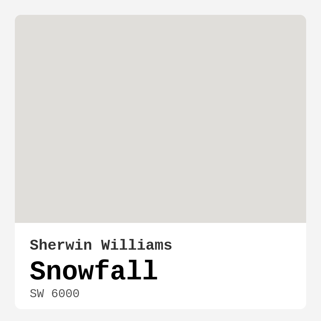Sherwin Williams Snowfall SW 6000 Real Images