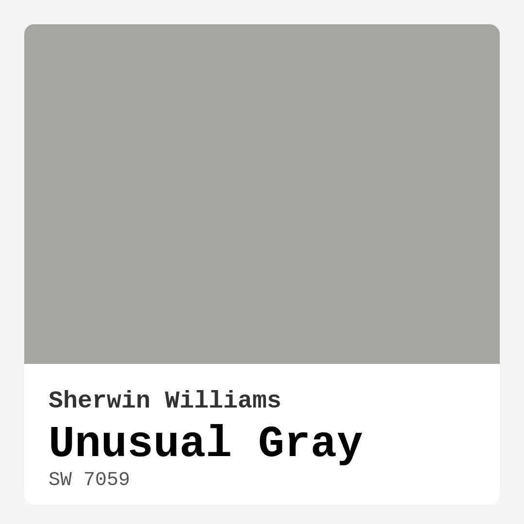 Unusual Gray SW 7059 by Sherwin Williams