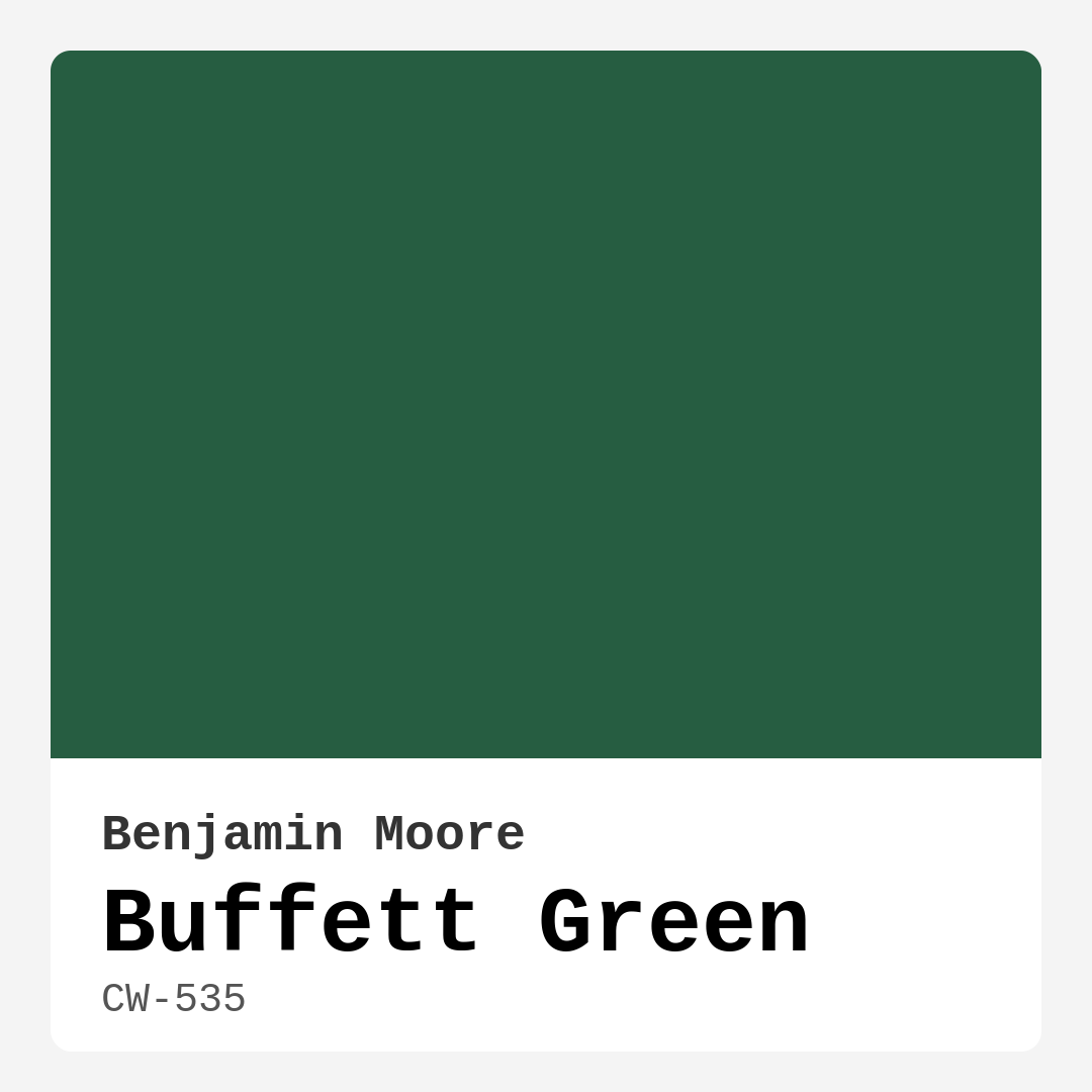 Buffett Green CW-535 by Benjamin Moore