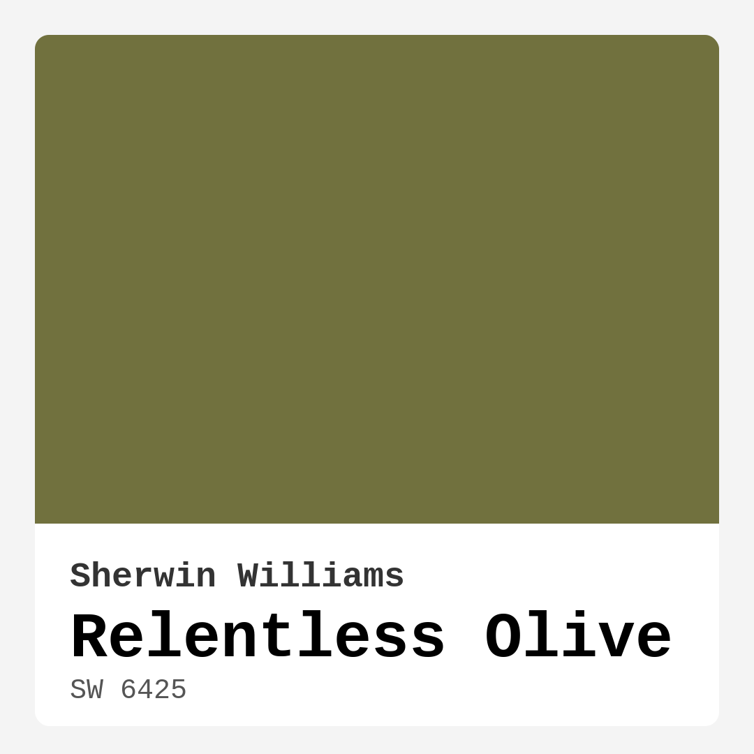 Sherwin Williams Relentless Olive SW 6425 Real Images