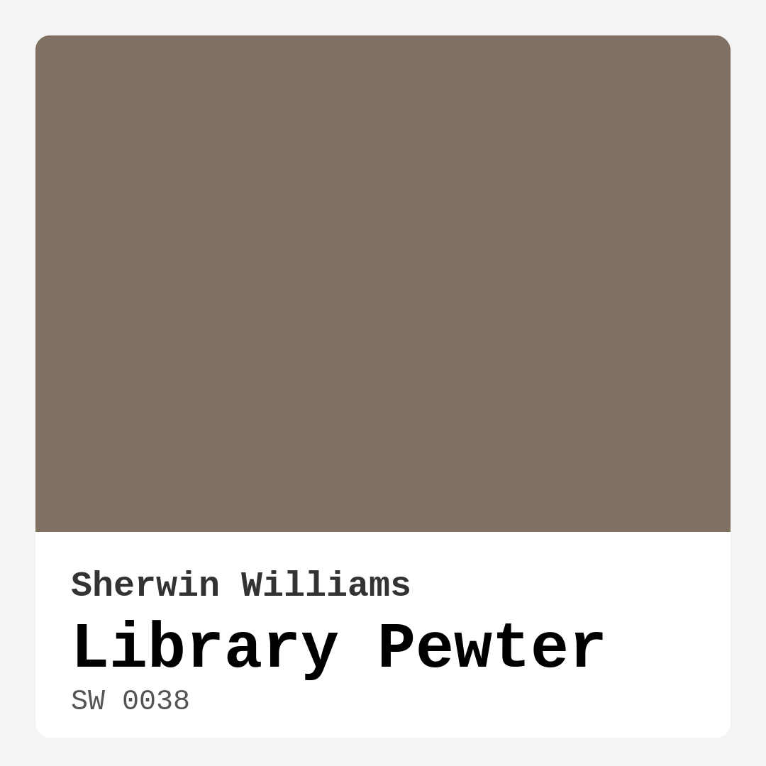 Library Pewter SW 0038 by Sherwin Williams