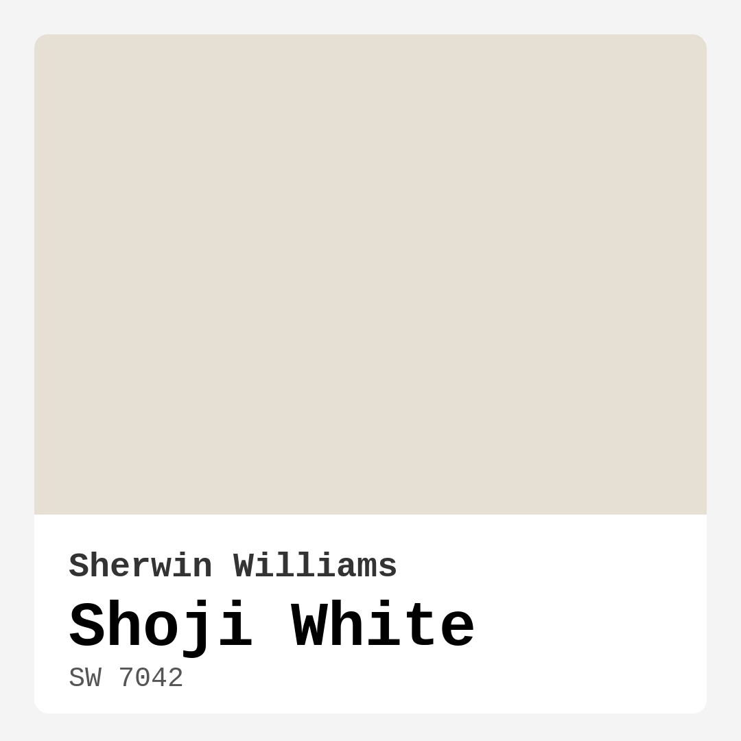 Shoji White SW 7042 by Sherwin Williams