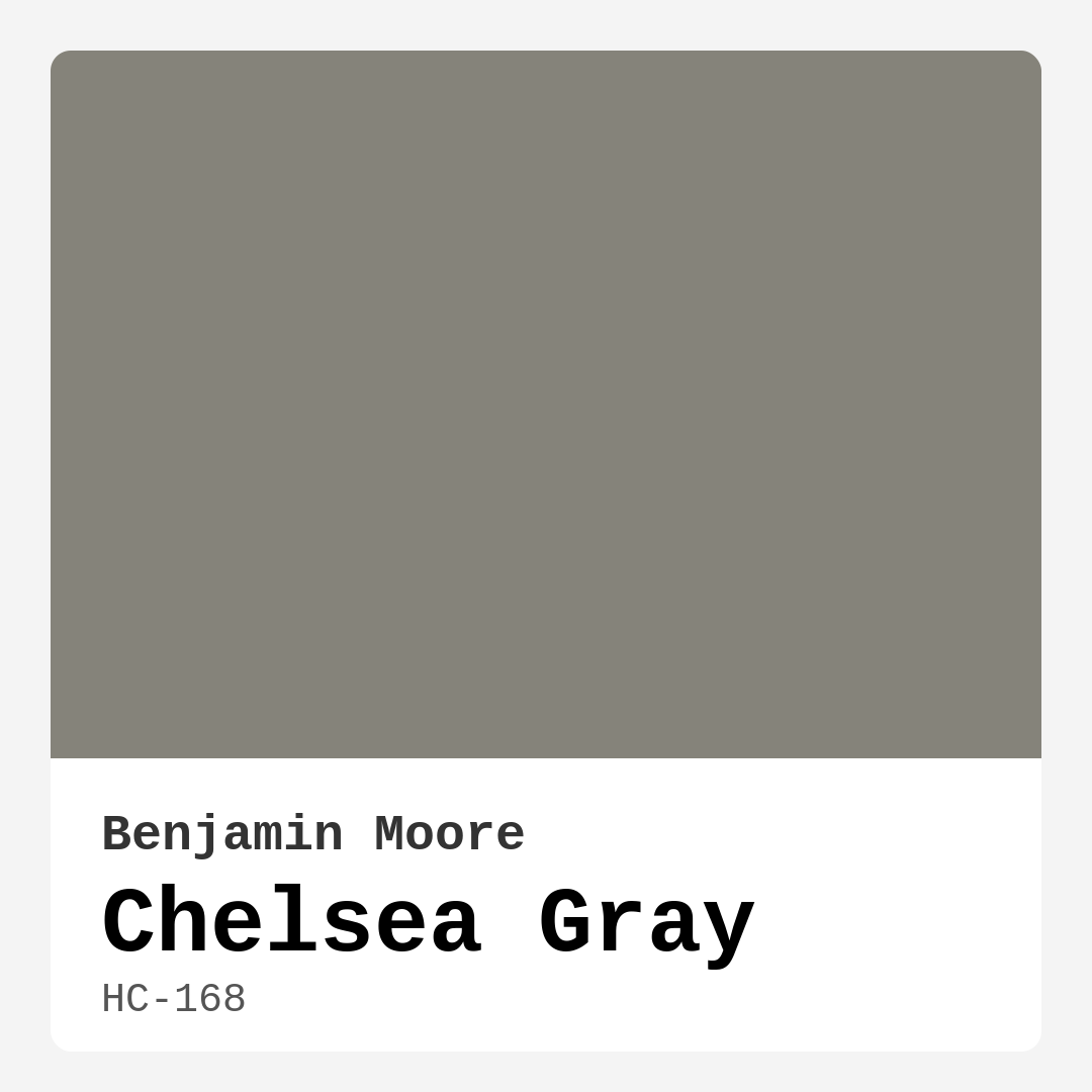 Chelsea Gray HC-168 by Benjamin Moore