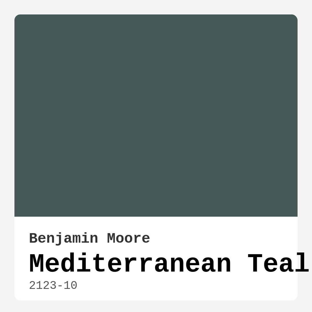 Mediterranean Teal 2123-10 by Benjamin Moore