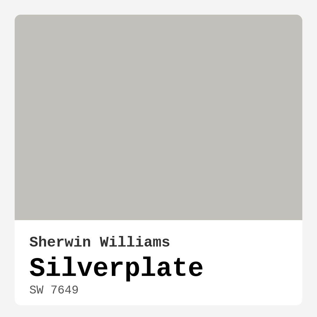 Silverplate SW 7649 by Sherwin Williams