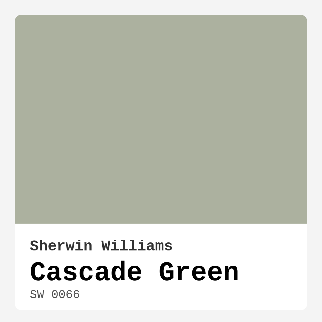Cascade Green SW 0066 by Sherwin Williams