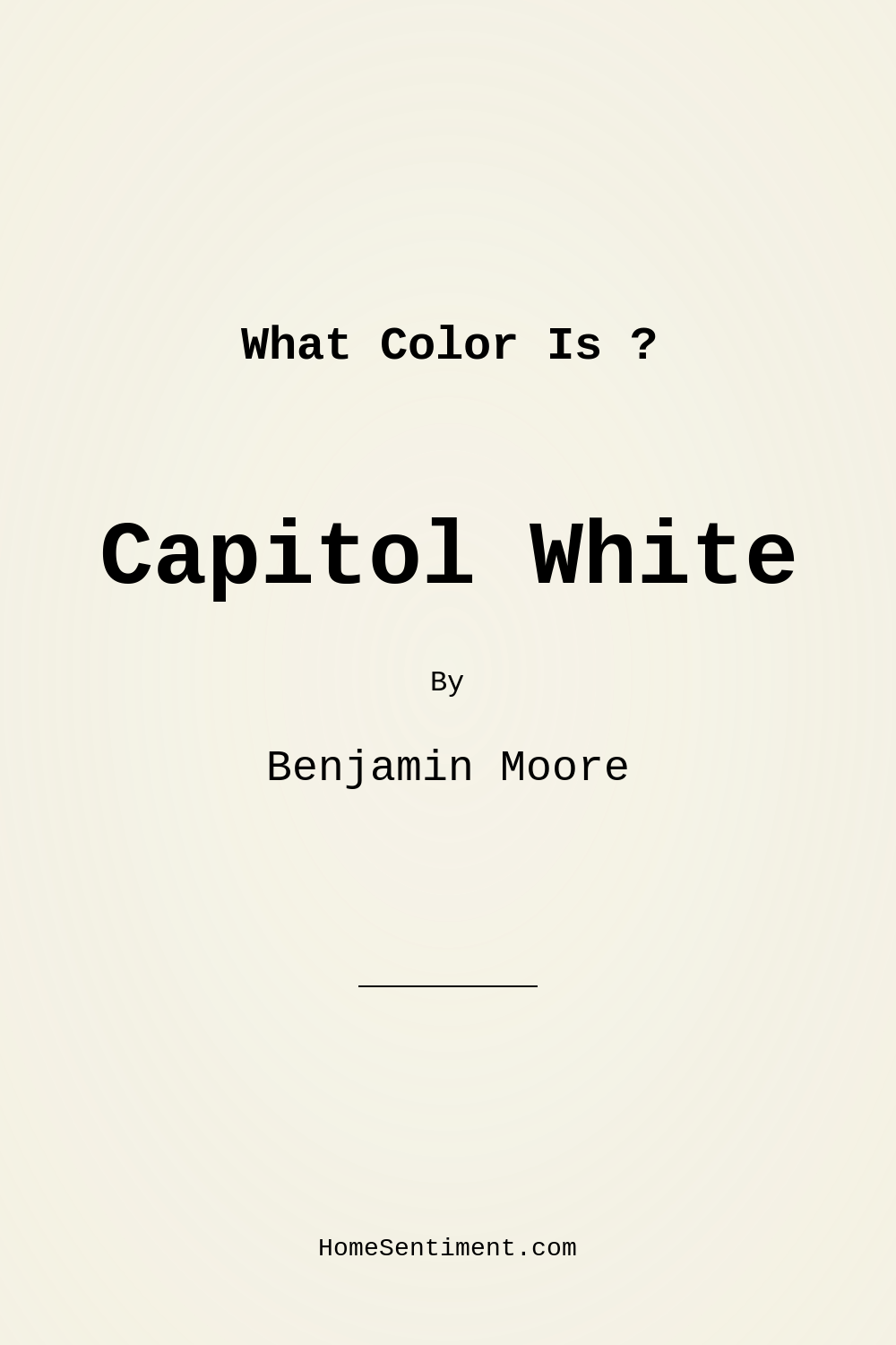 Capitol White CW-10 by Benjamin Moore