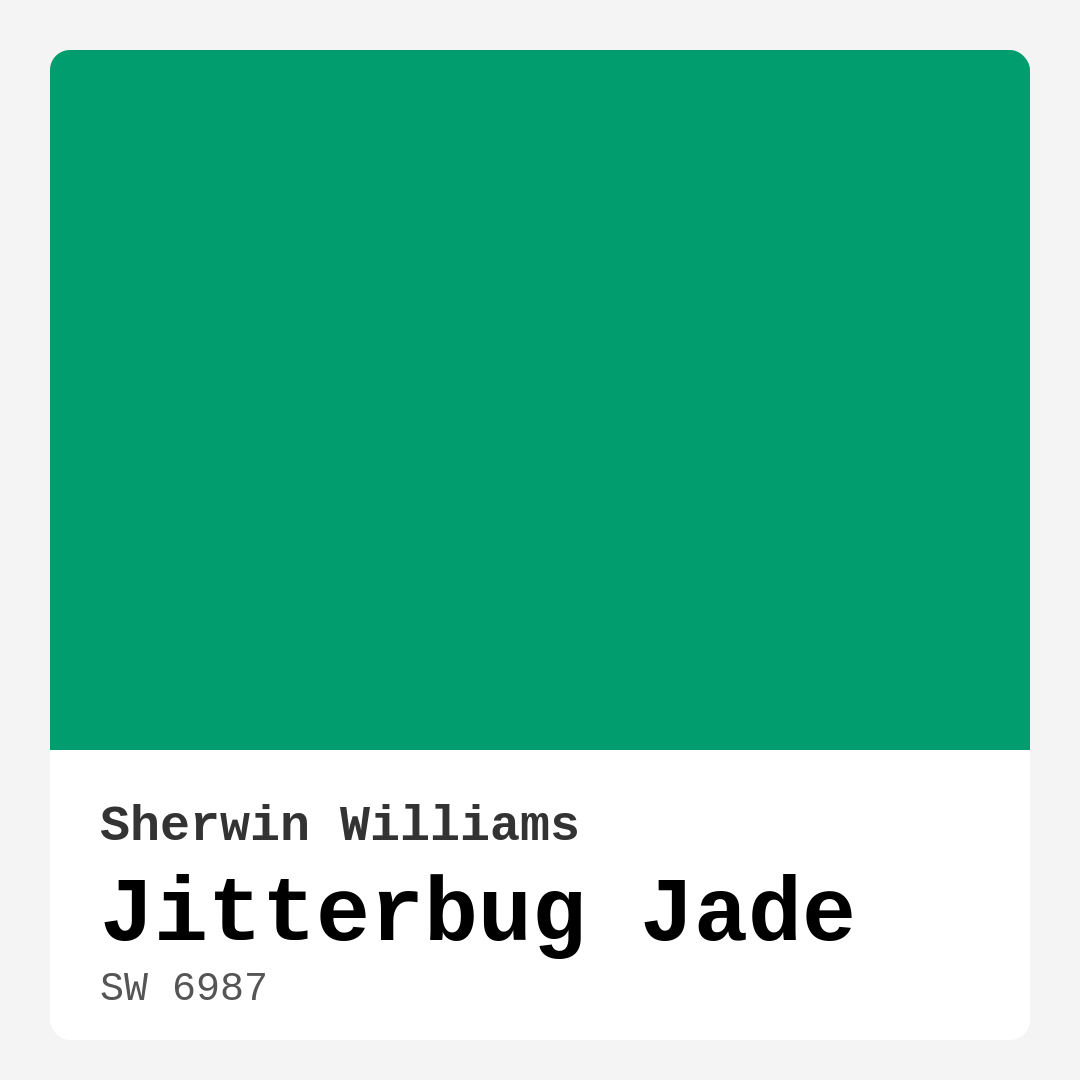 Jitterbug Jade SW 6987 by Sherwin Williams