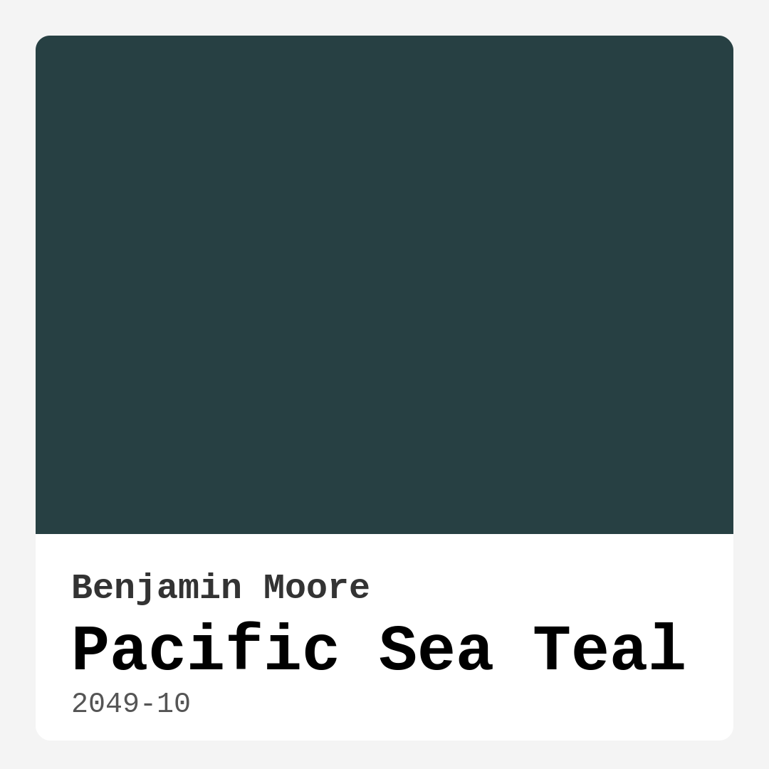 Pacific Sea Teal 2049-10 by Benjamin Moore