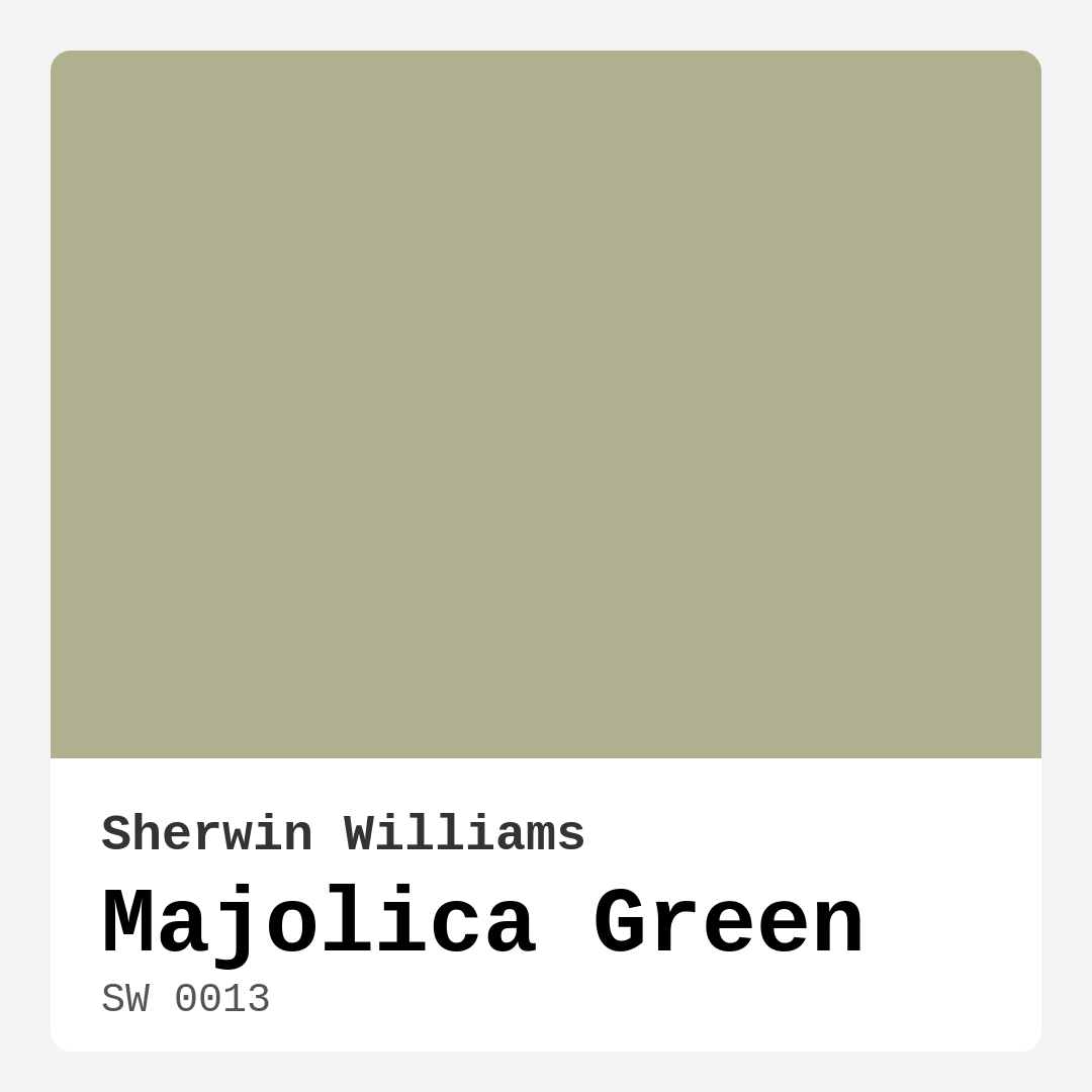 Majolica Green SW 0013 by Sherwin Williams