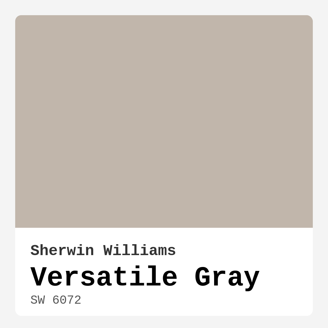 Versatile Gray SW 6072 by Sherwin Williams