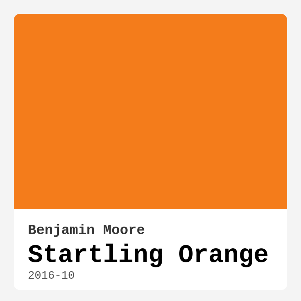 Startling Orange 2016-10 by Benjamin Moore