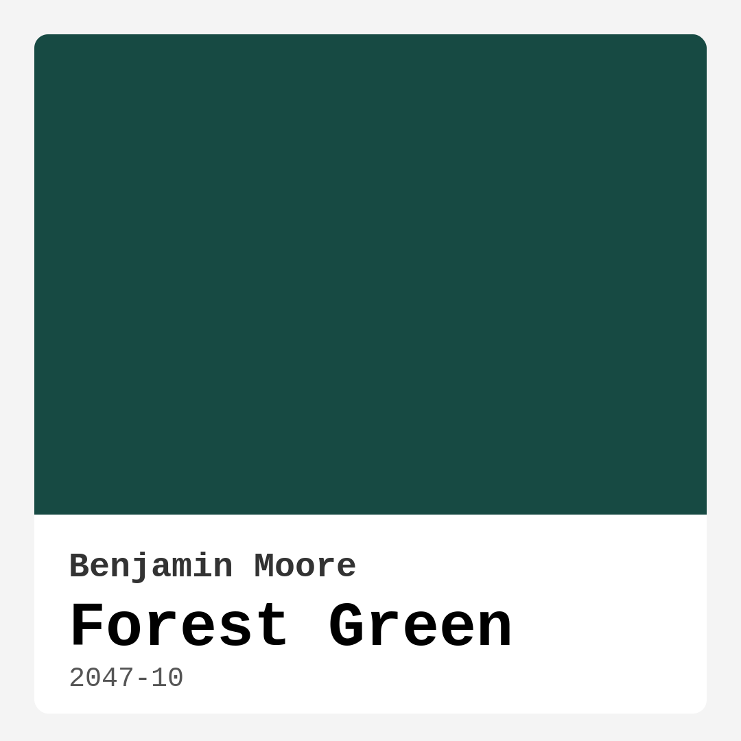 Forest Green 2047-10 by Benjamin Moore