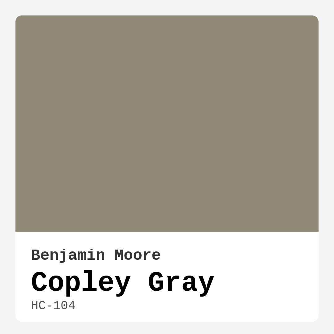 Copley Gray HC-104 by Benjamin Moore