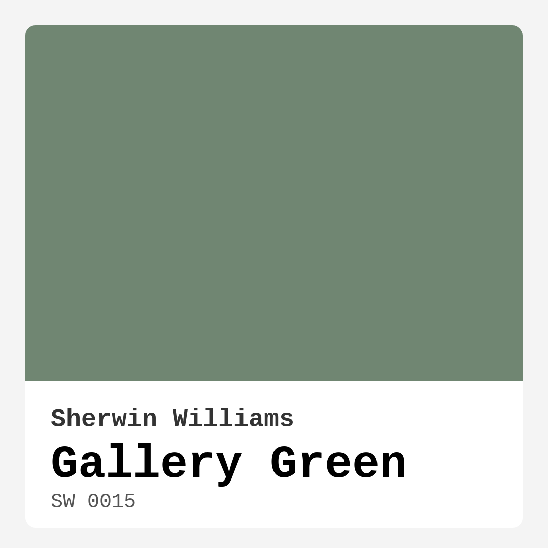 Gallery Green SW 0015 by Sherwin Williams