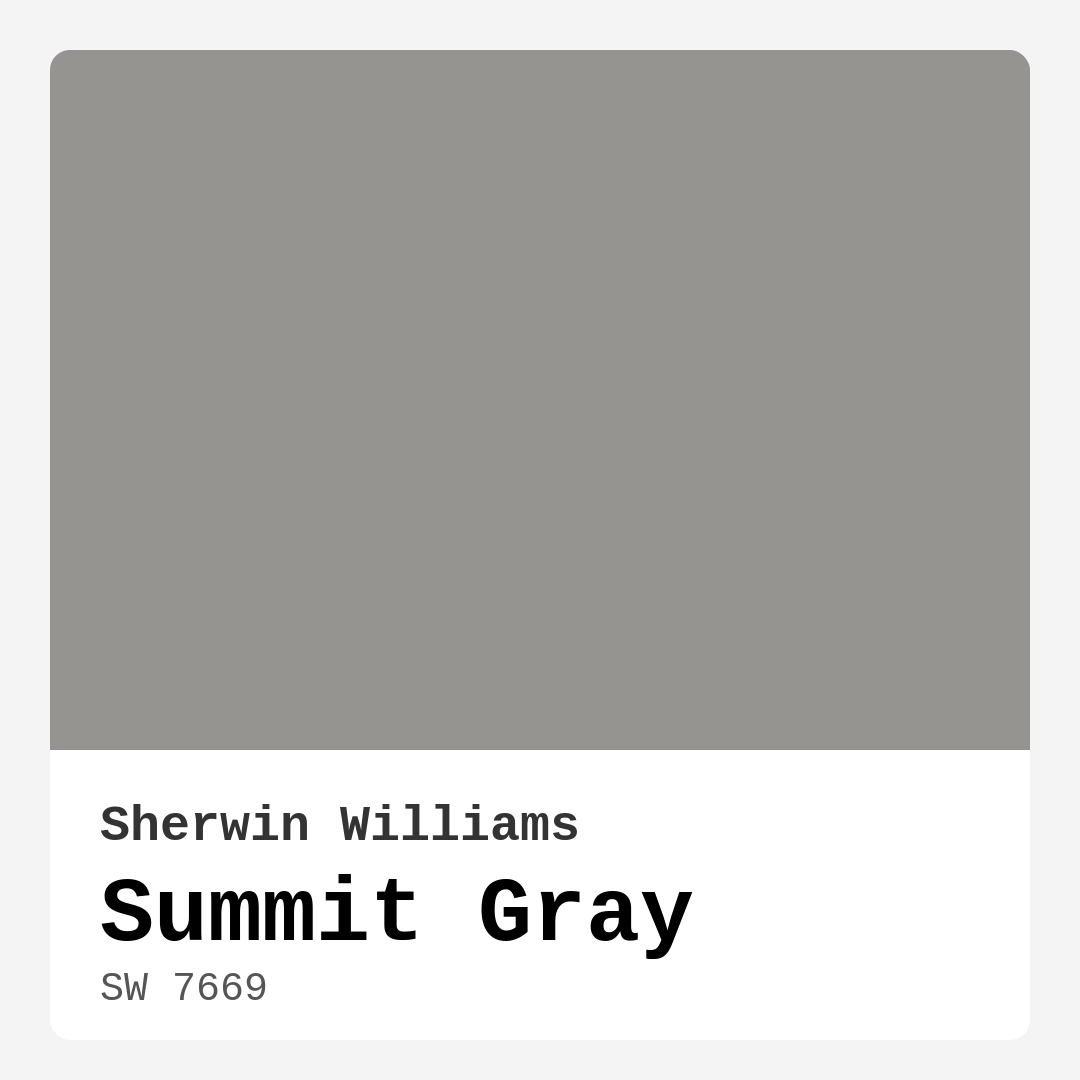 Summit Gray SW 7669 by Sherwin Williams