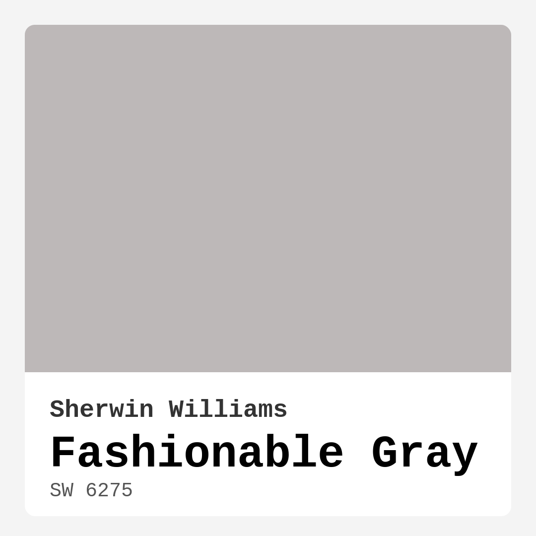 Fashionable Gray SW 6275 by Sherwin Williams