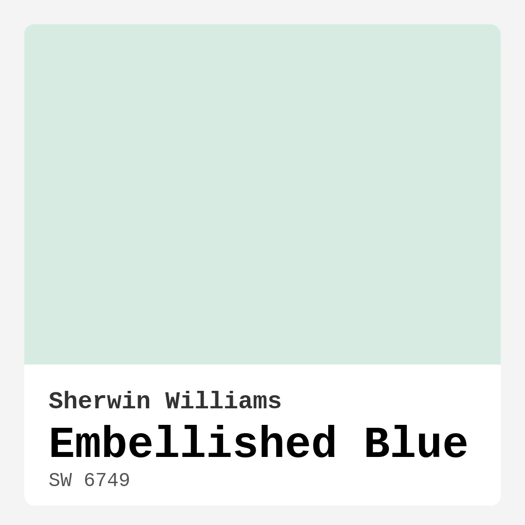 Embellished Blue SW 6749 by Sherwin Williams
