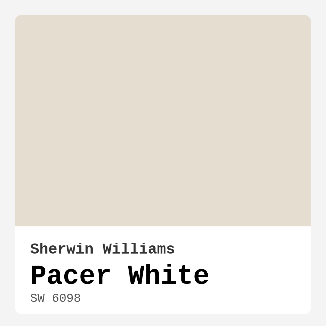 Pacer White SW 6098 by Sherwin Williams