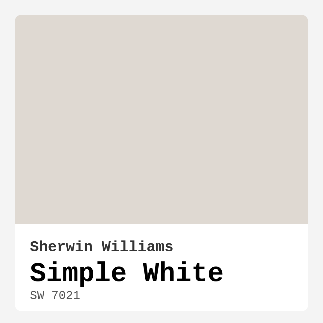 Simple White SW 7021 by Sherwin Williams