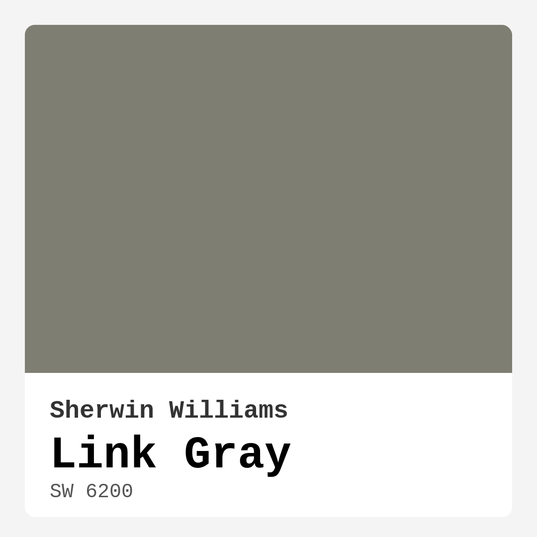 Link Gray SW 6200 by Sherwin Williams